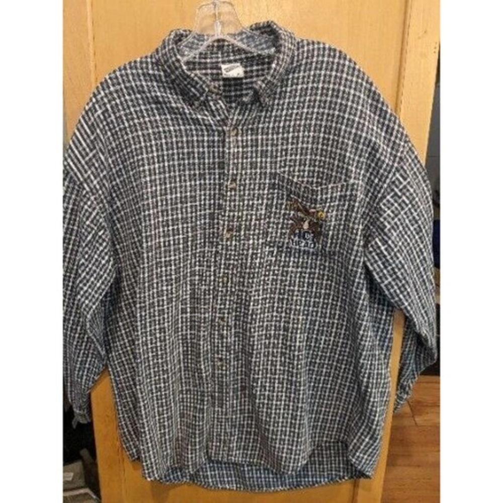 Vtg 90's Warner Brothers Flannel Long Sleeve Shirt Road Runner Hot Head Size XL